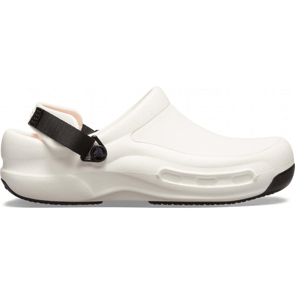 White Men's Crocs Bistro Pro LiteRide™ Clog Shoes | NZ 0665GSOL